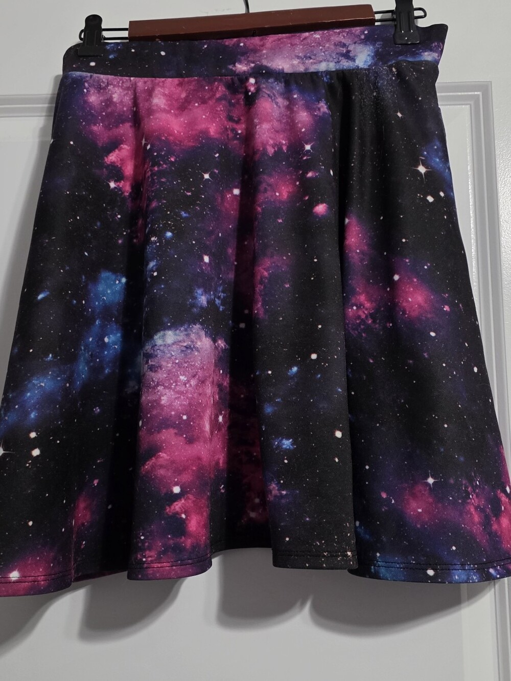 Hot Topic Galaxy Circle Skater Skirt in Pink, Blue & Black